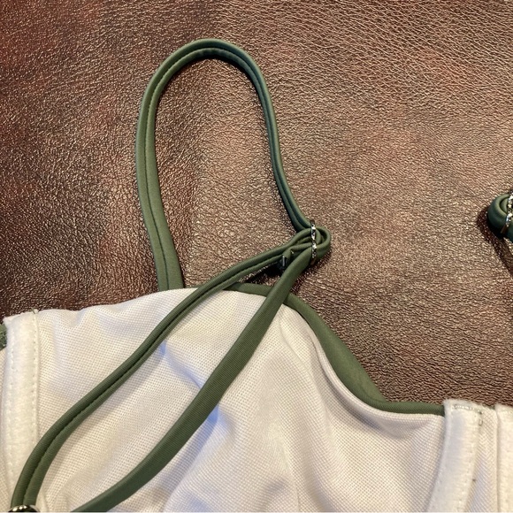 Kelly Green Balconette Style Tie Back Bikini Swimsuit Top - Picture 7 of 9